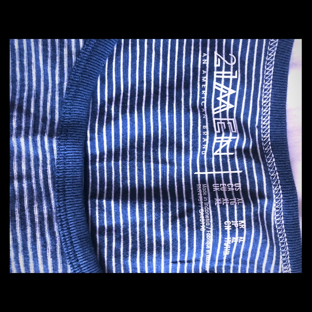 Pin striped blue tank top